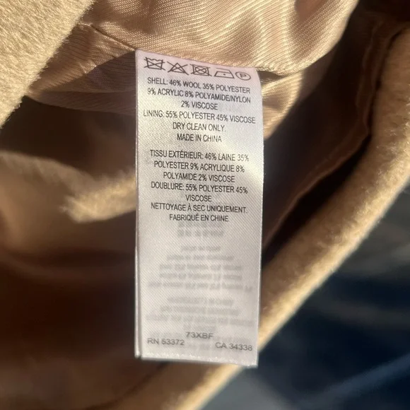 🆕 French Connection Beige Wrap Mini Skirt Asymmetrical Wool-Blend Size M (8)